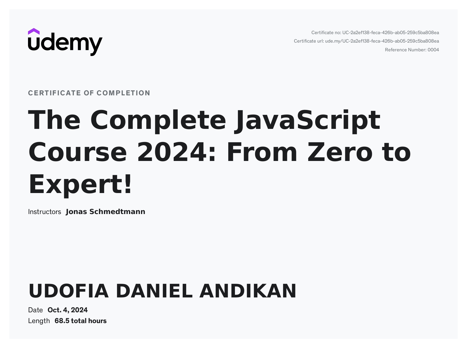 JavaScript Certification